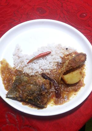 A picture of Katla fish kalia(katla fish kalia recipe in english).