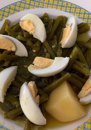 A picture of Green Bean Boil with Hard-Boiled Eggs and Potatoes.