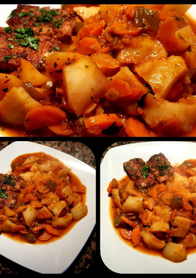 Una foto de Guisado de zanahoria, con tofu