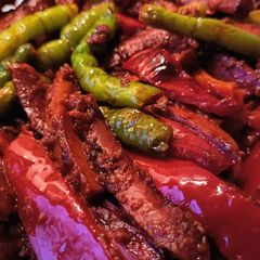 A picture of Sausage fajita.