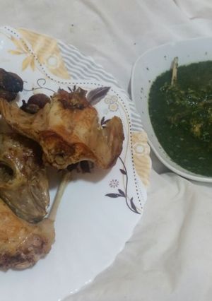 صورة لوصفة ملوخيه بالارانب