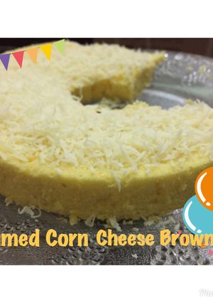 Foto resep Steamed Corn Cheese Brownies/Bolu Jagung Keju Kukus