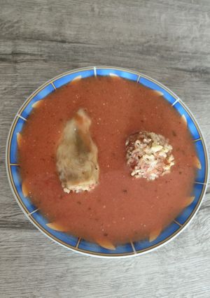 2048. Görög joghurtos paradicsomos töltött paprika és gombóc 😋 recept fotója