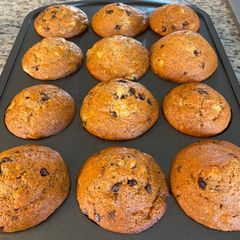 A picture of Banana Chocolate Chip Muffins.