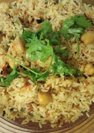 A picture of Mixed Vegetables Kabuli Chana Pulao.