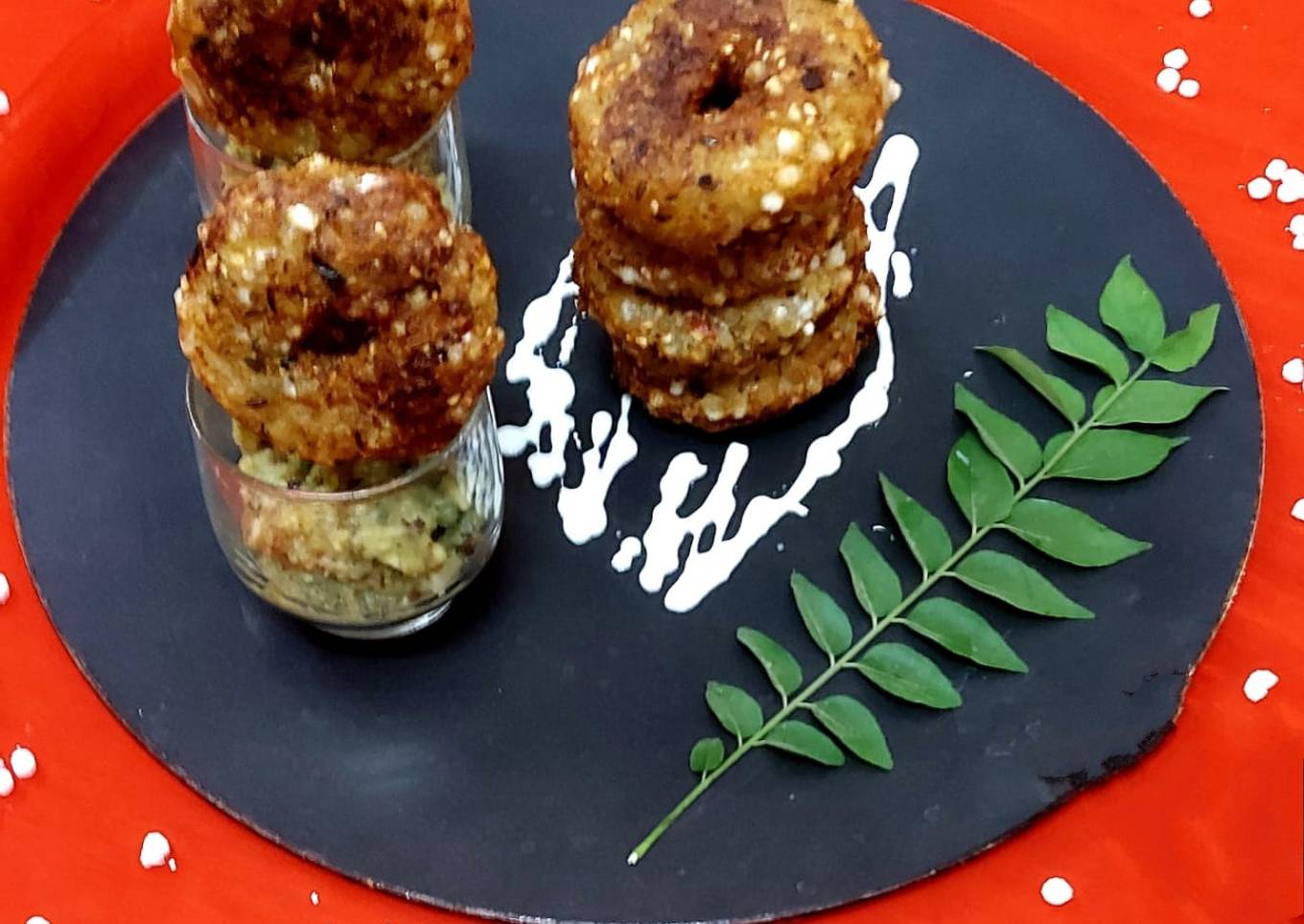 Potato Sago Vada with Raw mango chutney