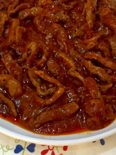 Una foto de Ternera con salsa picante de tomate