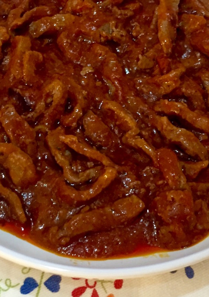 Una foto de Ternera con salsa picante de tomate