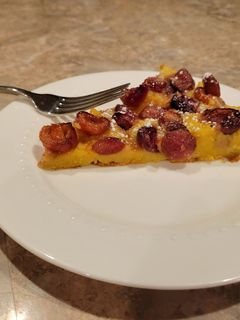 A picture of Cherry Polenta Cake (regular or dairy-free).