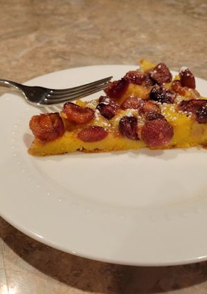 A picture of Cherry Polenta Cake (regular or dairy-free).