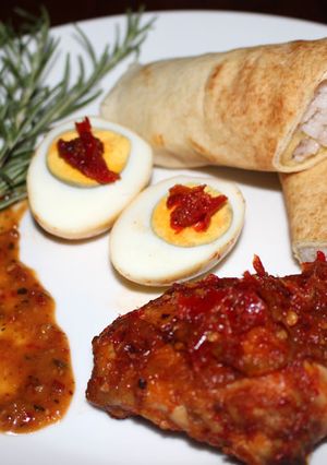 Foto resep Ayam Bakar Bumbu Sambal Terasi dan Nasi Rempah Tortilla