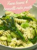 Fava beans and broccoli rabe pasta