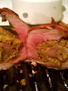 A picture of stuffed pork tenderloin.