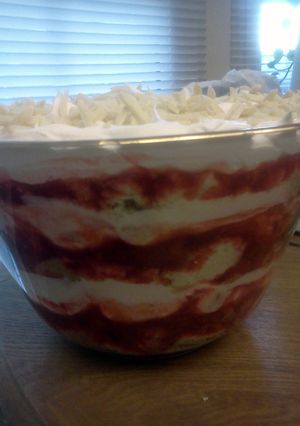 A picture of world famous strawberry short cake.