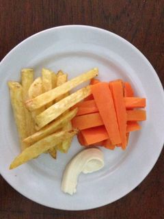 Foto resep camilan sederhana: kentang goreng+wortel rebus