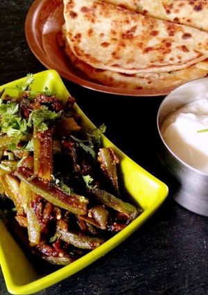 A picture of Masala bhindi.