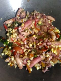 Foto resep Cumi asin tumis mercon