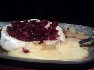 Baked Brie With Bourbon Cranberry Sauce