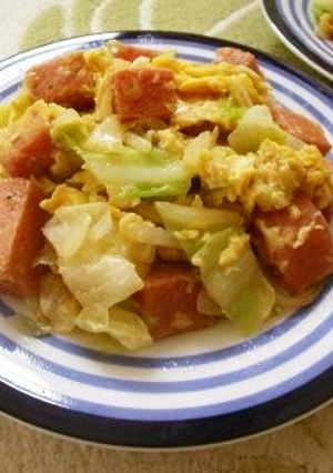 A picture of ☆Stir-Fried Eggs with SPAM, Cabbage, and Bean Sprouts☆.