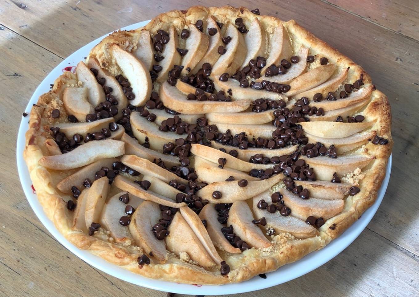 Tarte fine aux poires et chocolat