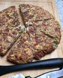 Tortilla de fideos corbatitas integrales a la carbonara