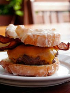 A picture of Bacon Doughnut Cheeseburger.