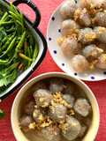 สาคูไส้หมูแครอทเห็ดหอมถั่วลิสง🍄🥕🥜🌶️