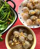 สาคูไส้หมูแครอทเห็ดหอมถั่วลิสง🍄🥕🥜🌶️