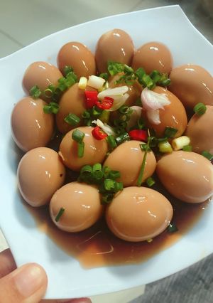 Hình của món Trứng cút ngâm xì dầu.