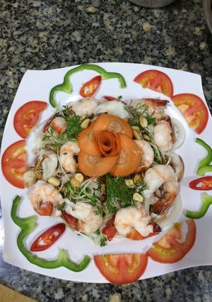 Hình của món Gỏi tôm củ cải trắng.