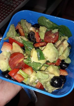 A picture of Avocado and Red pepper salad.