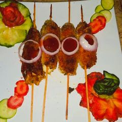 A picture of Chicken cheese skewers.