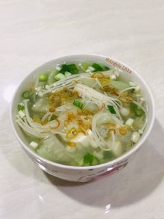 Foto resep Sup gambas,tahu sutra dan jamur enoki
