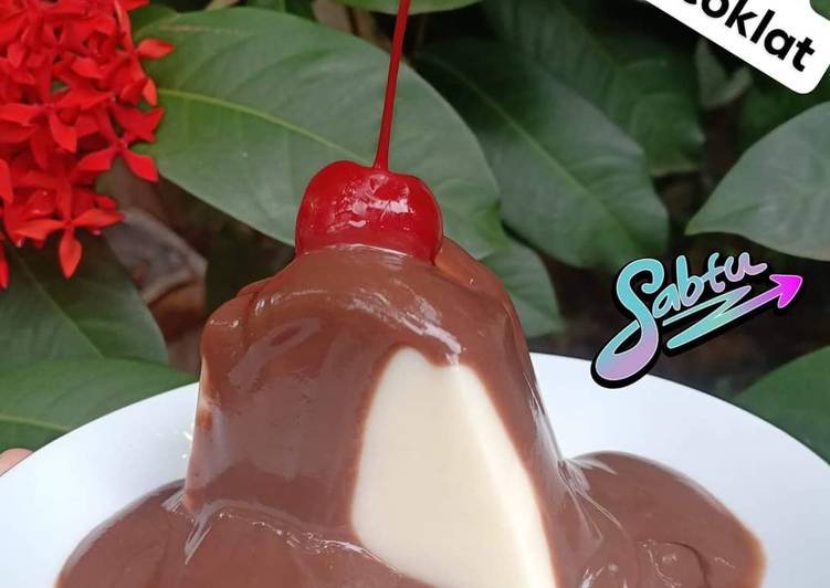 Puding Vanila Vla coklat