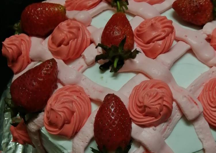 Easiest Way to Make Homemade Valentine strawberry cake#valentinesdish