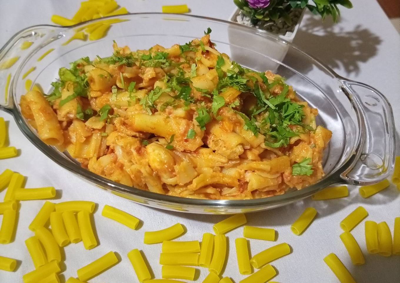 Spicy pasta with cheese 🧀