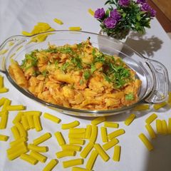 A picture of Spicy pasta with cheese 🧀.