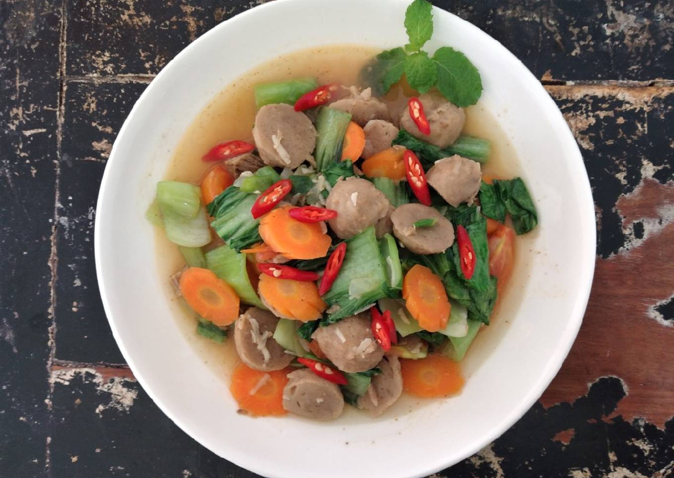 Ca Pokcoy Wortel Bakso