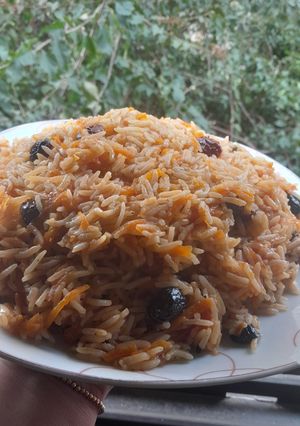 صورة لوصفة رز بزبيب والجزر