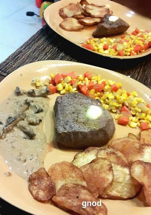 Foto resep Terderloin Steak with Mushroom Cream Sauce