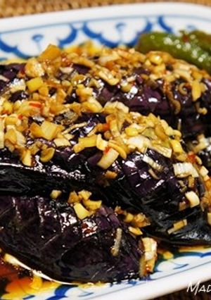 A picture of Summer Make-Ahead Dish (1): Marinated Fried Eggplant (Namban-zuke Style).