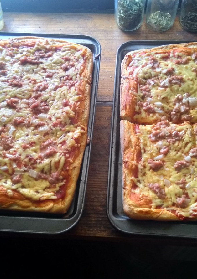 Una foto de Pizza