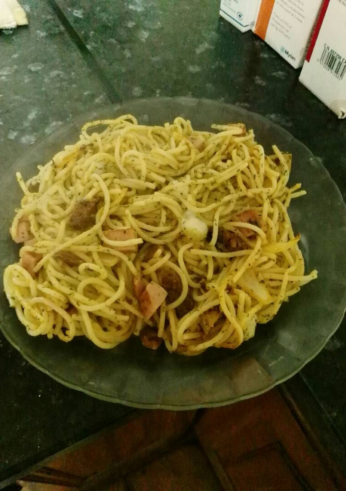 Una foto de Espaguetis a mi estilo