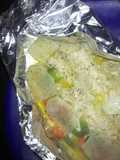 baked whiting with potatoes and vegetables