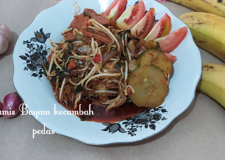 Tumis Bayam Kecambah Pedas