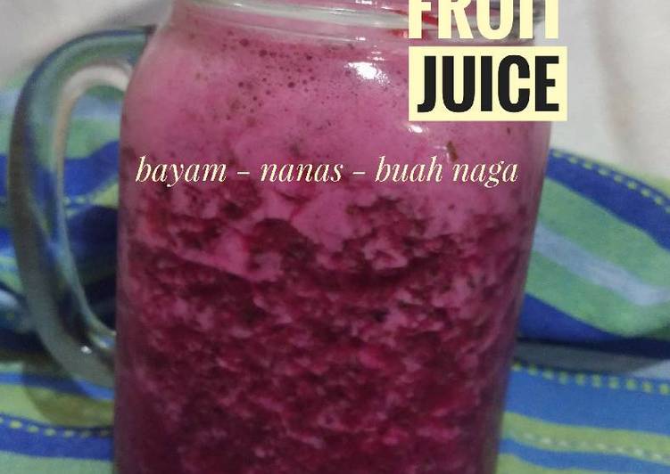 Resep Jus BNN : Bayam Nanas buah Naga yang Sempurna