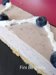 Una foto de Pastel de queso con arándanos sin gelatina