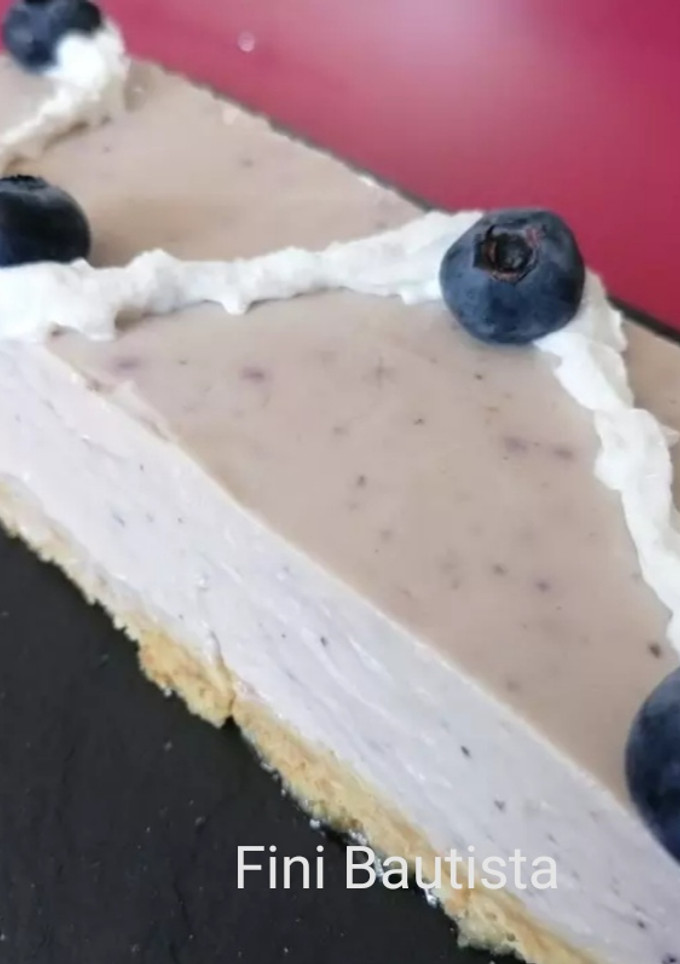 Una foto de Pastel de queso con arándanos sin gelatina
