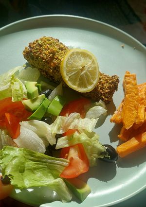 Pisztácia bundás lazac recept fotója