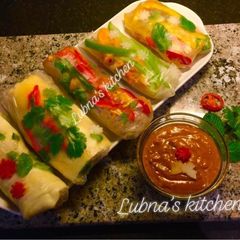 A picture of 🌈Rainbow Rice Paper Rolls:.